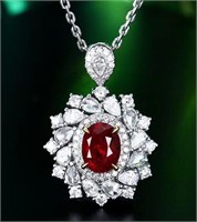 2.6ct natural ruby pendant in 18k yellow gold