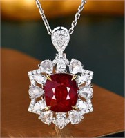 4.8ct natural ruby pendant in 18k yellow gold