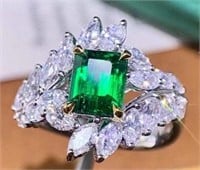 1.53ct Natural Emerald Ring in 18k Yellow Gold