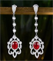 1.8ct natural ruby earrings in 18k yellow gold