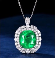 12ct Colombian Emerald Pendant in 18k Yellow Gold