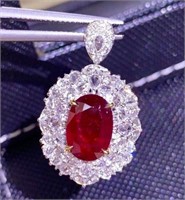 3.2ct natural ruby pendant in 18k yellow gold