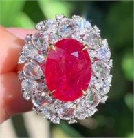 4.2ct Mozambique ruby ring 18k gold