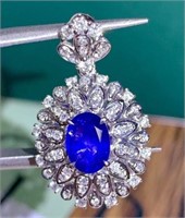 1.5ct Natural Sapphire Pendant in 18k Yellow Gold