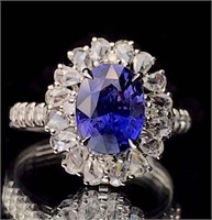 2.58ct Natural Sapphire Ring in 18k Yellow Gold