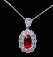 2ct natural ruby pendant in 18k yellow gold