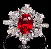 2.5ct pigeon blood ruby ring in 18k yellow gold