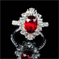 2.4ct natural ruby ring in 18k yellow gold
