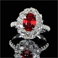 2.45ct natural ruby ring in 18k yellow gold