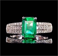 1.6ct Natural Emerald Ring in 18k Yellow Gold