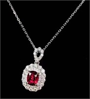 2.3ct pigeon blood ruby pendant in 18k yellow gold