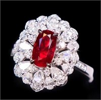 1.2ct pigeon blood ruby ring in 18k yellow gold