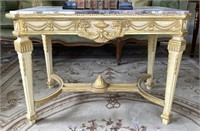 Striking French Marble Top Cocktail Table