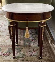 One Drawer 20th Cent. French Marble Top Table