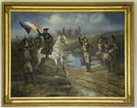 M. Coleman French Battle Scene Painting