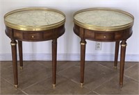 Two 20th Century Marble Top Round Tables