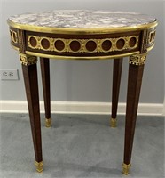 French Empire Style Marble Top Bronze Table