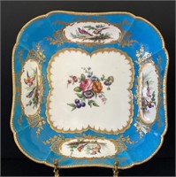 Sevres Style Porcelain Square Plate