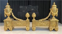 Pair Of Empire Style Bronze Chenets/Andirons