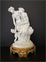 Signed Clodion Sevres Bisque Group On Bronze Mount