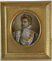 Napoleon French Portrait Painting, Signed Gino