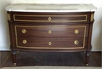 French Louis XVI Style Marble Top Chest
