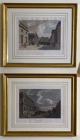 Pair of Malton Antique Etchings in Gold Frames