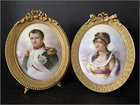 Napoleon and Josephine Portraits on Porcelain