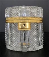 French Cut Glass Casket Box, No Key