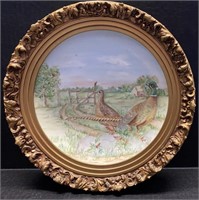 GOLD FRAME HAND PAINTED RINGNECK PHEASANT