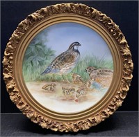 GOLD FRAME HAND PAINTED QUAIL CHICKS