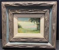 WOOD FRAMED SMALL PAINTING