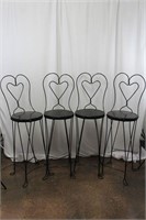 Heart-Shaped Black Bistro Chairs