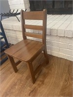 Kids Small Tan Wooden Chair