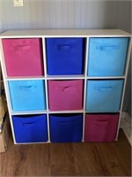 White Cube Storage & Colorful Bins