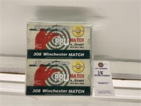 4 Boxes of PPU 308 Winchester Match Cartridges