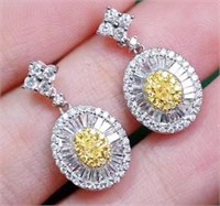 Natural Yellow Diamond Earrings in 18k Yellow Gold