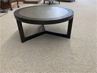 England Round Cocktail table w/ Top & Pewter