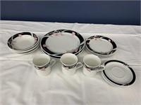 Dishes- Service for 4, Missing I cup/saucer