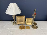 Gold Plates, Lamps, Beads & Candleholder