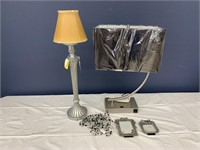 Lamp, Candleholder Lamp, Beads, Picture Frames