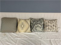Assorted Throw Pillows (4) Sage Greens
