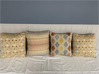 Assorted Throw Pillows (4) Oranges/Warm Tones