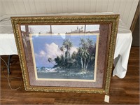 Large Art, Palm Trees & Ocean 43" x 38"