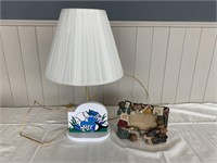 Sports Themed Lamp & Resin Picture Frame