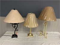 Lamps, Qty 3 One is solid brass