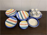 Dishes- 6 plates, 6 bowls, 4 Sm. Plates, 4