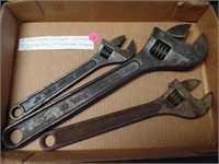 Three Adjustable Crescent Wrenches