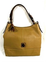 DOONEY AND BOURKE PEBBLED LEATHER SHOULDER BAG