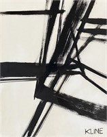 FRANZ KLINE OIL ON PAPER MONOCHROMATIC V$28,000